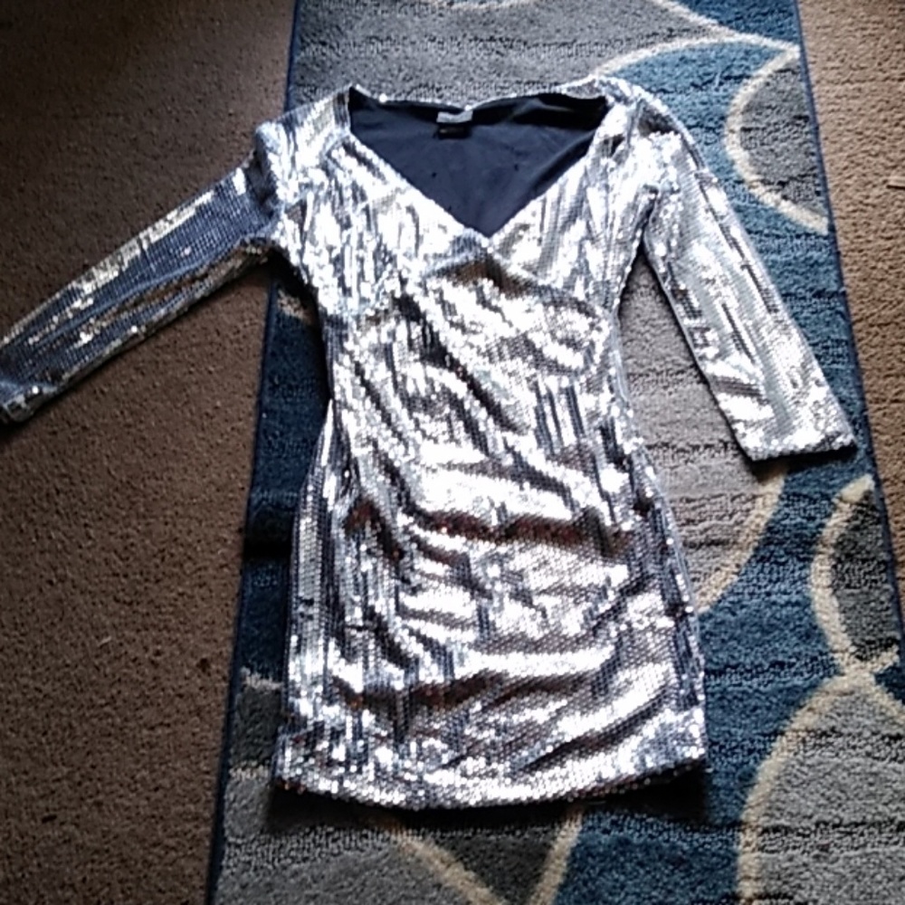 Silver small sequin dress!